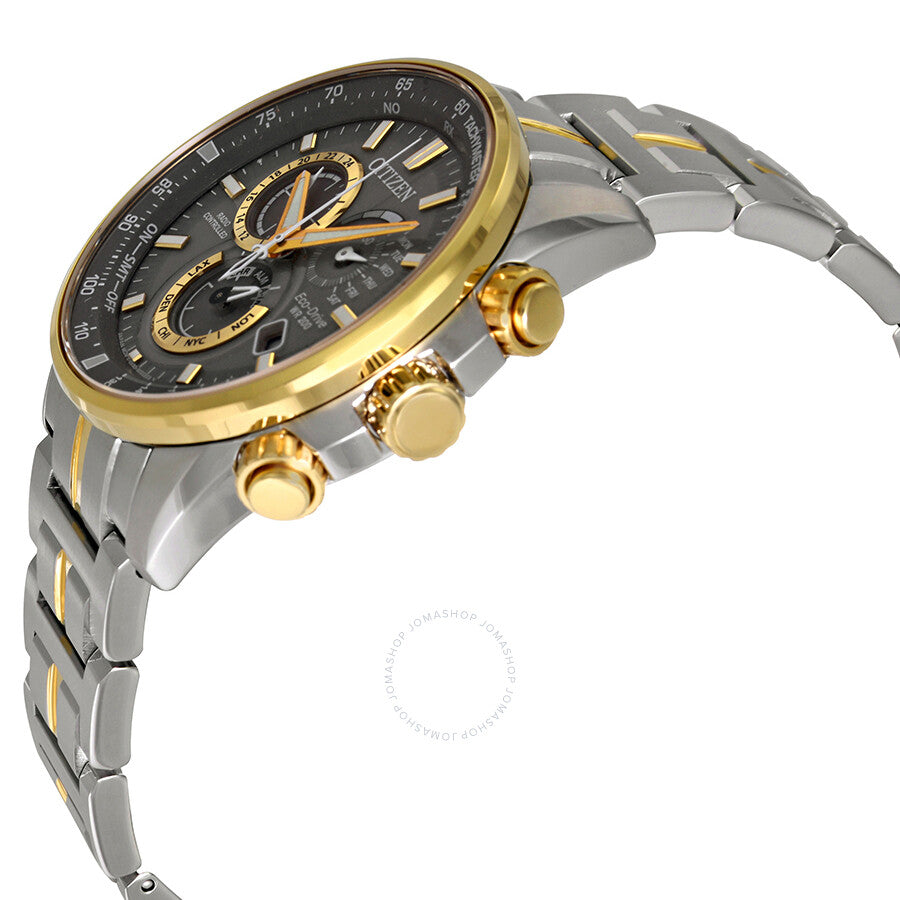 Reloj Citizen PCAT Perpetual Alarm Cronógrafo Cuarzo Esfera Gris Hombre AT4124-51H