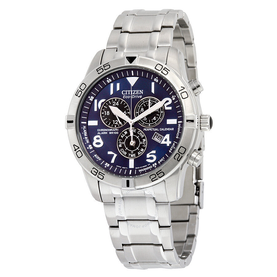 Reloj Citizen Perpetual Calendar Eco-Drive Cronógrafo Esfera Azul Hombre BL5470-57L