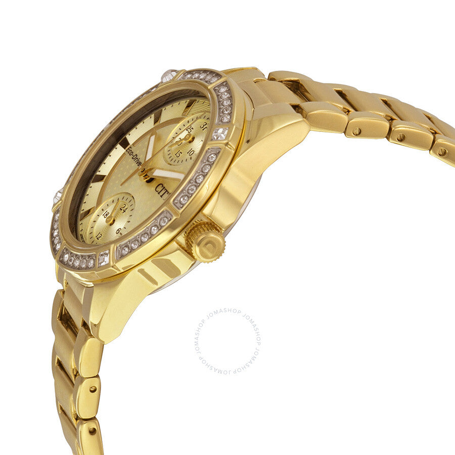 Citizen POV Eco-Drive Champagne Dial Gold-tone Ladies Watch FD3002-51P