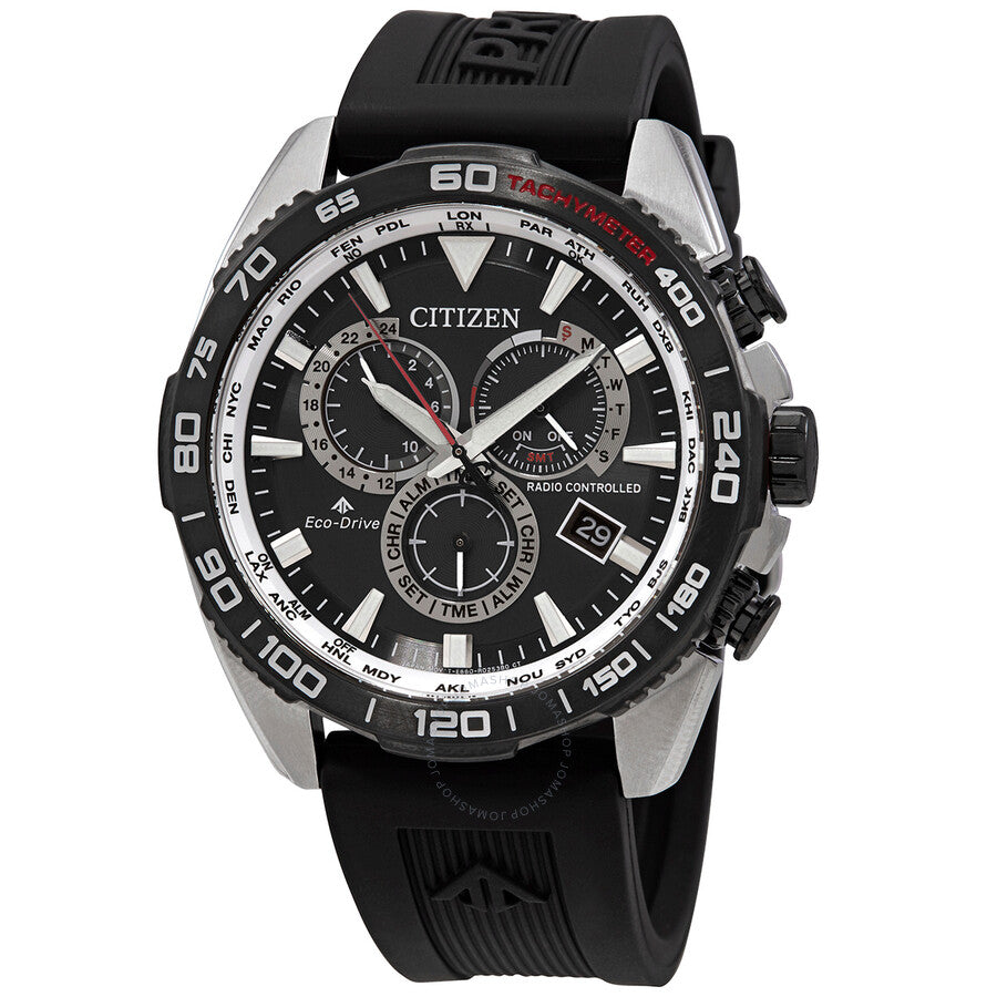 Citizen Promaster Alarm World Time Chronograph Black Dial Men's Eco-Drive Watch CB5036-10X - The Watches Men & Co