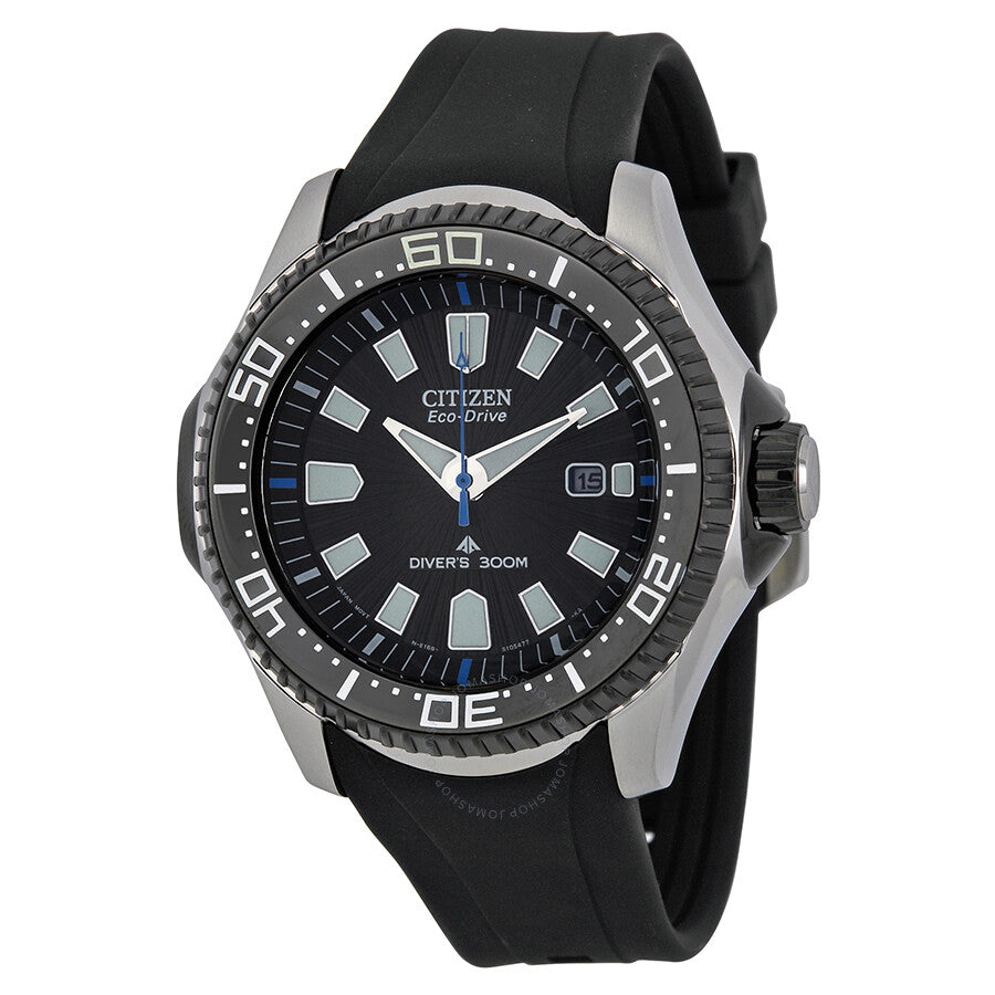 Citizen Promaster Diver 300 Meters Eco-Drive Black Dial Black Rubber Men's Watch BN0085-01E