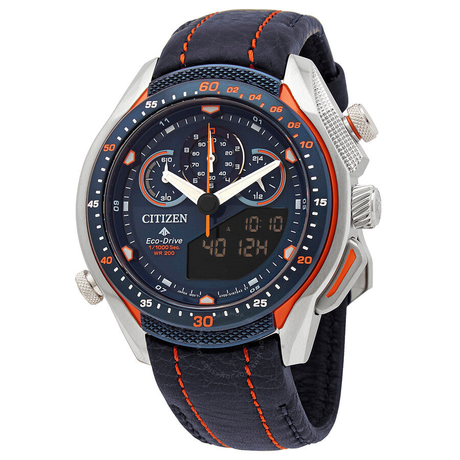 Citizen Promaster Land Perpetual Chronograph Analog-Digital Blue Dial Men's Watch JW0149-10L - The Watches Men & Co