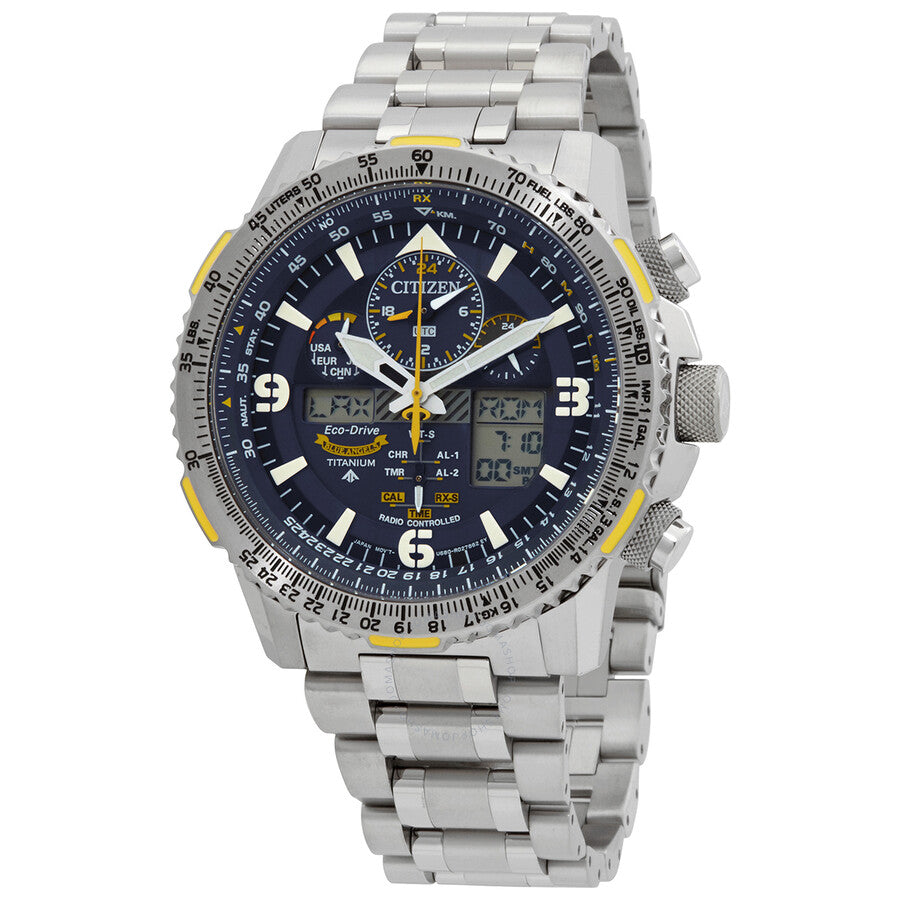 Citizen Promaster Skyhawk Perpetual Alarm Chronograph Blue Dial Men's Watch JY8101-52L - The Watches Men & Co