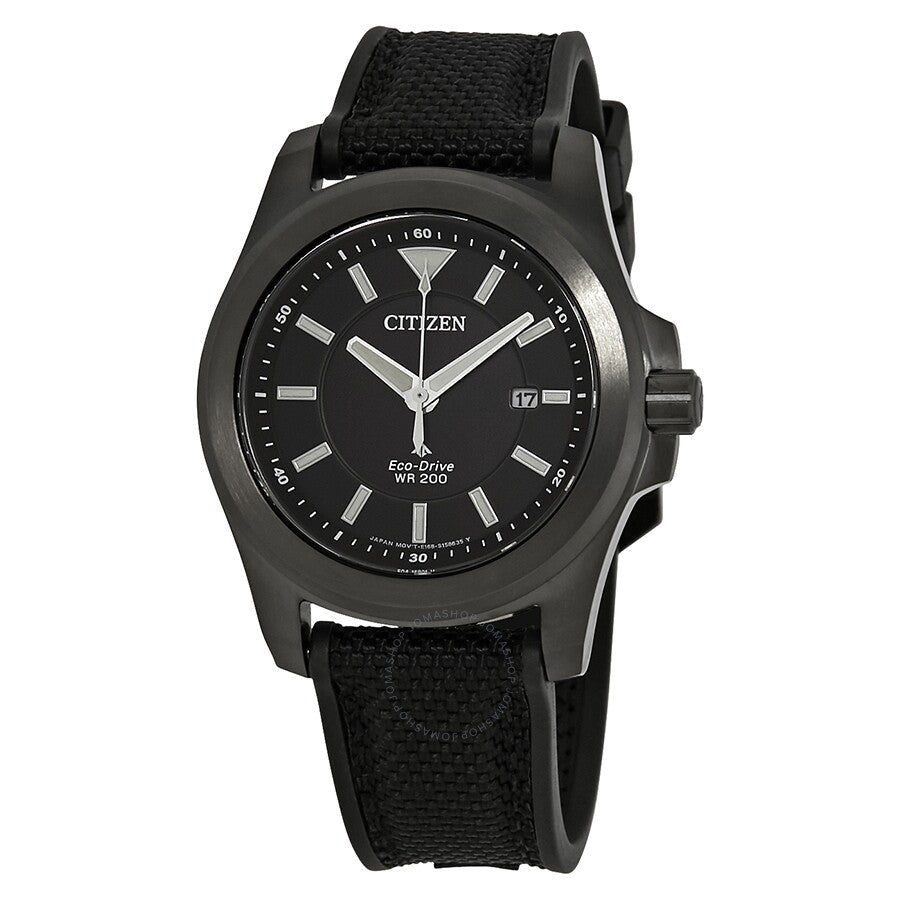 Citizen Promaster Tough Black Dial Eco-Drive Reloj de hombre de tela negra BN0217-02E