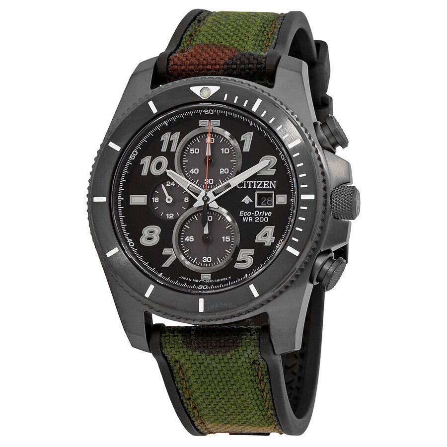 Citizen Promaster Tough Chronograph Eco-Drive Black Dial Men's Watch CA0727-12E - The Watches Men & Co