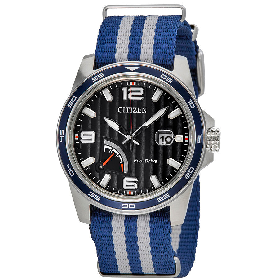 Citizen PRT Eco-Drive Power Reserve Black Dial Men's Watch AW7038-04L