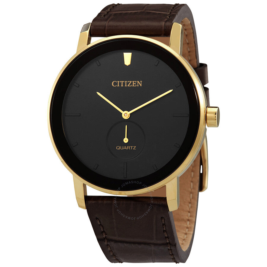 Citizen Quartz Black Dial Brown Leather Men's Watch BE9182-06E - The Watches Men & Co