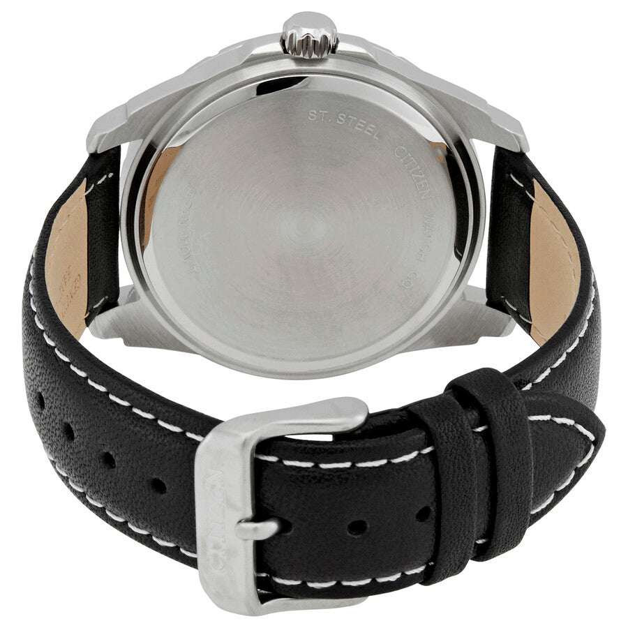 Citizen Quartz Black Dial Black Leather Men's Watch AO3010-05E