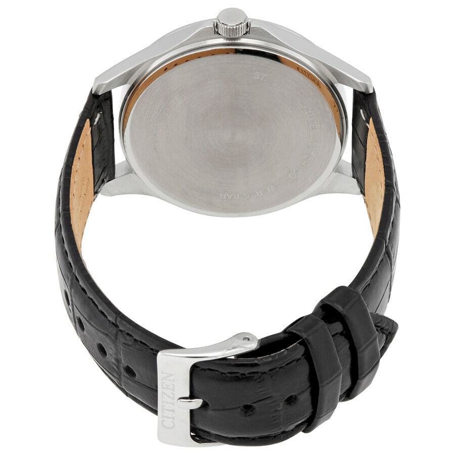 Citizen Quartz Black Dial Black Leather Men's Watch BF2001-04E