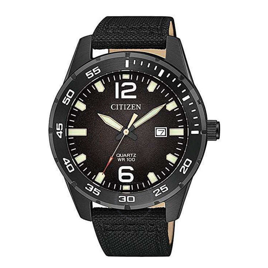 Citizen Quartz Black Dial Black Nylon Men's Watch BI1045-05E - The Watches Men & Co