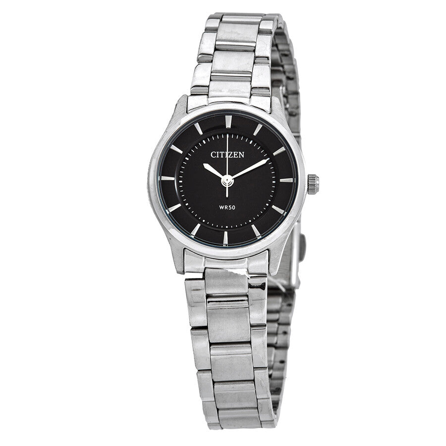Citizen Quartz Black Dial Stainless Steel Ladies Watch ER0201-56E