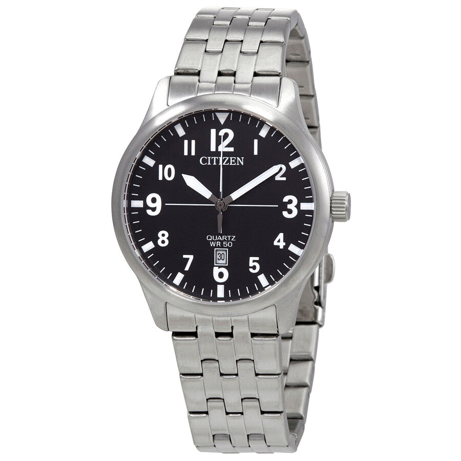 Citizen Quartz Black Dial Stainless Steel Men's Watch BI1050-81F - The Watches Men & Co