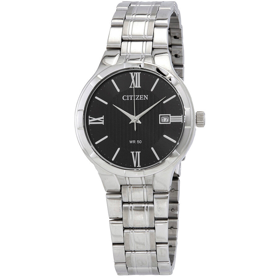 Citizen Quartz Black Dial Stainless Steel Men's Watch BI5020-55E