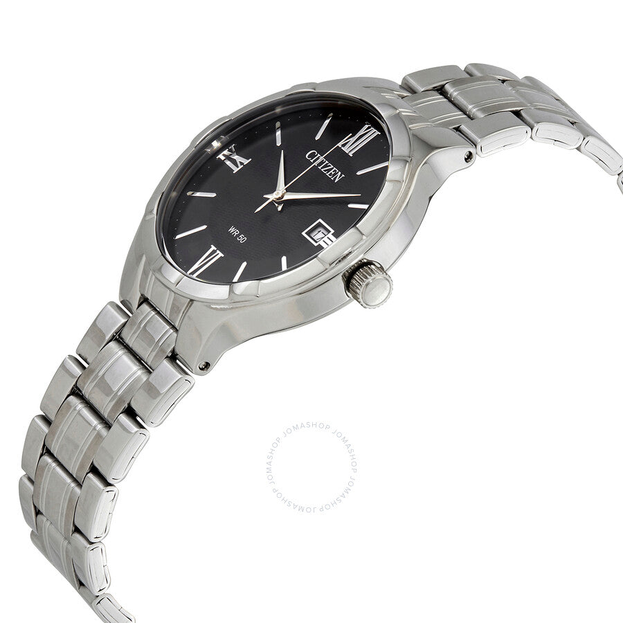 Citizen Quartz Black Dial Stainless Steel Men's Watch BI5020-55E