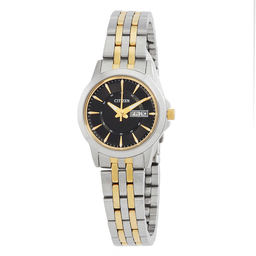 Citizen Quartz Black Dial Two-tone Ladies Watch EQ0608-55E - The Watches Men & Co