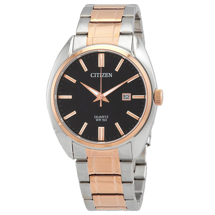 Citizen Quartz Black Dial Two-Tone Men's Watch BI5104-57E - The Watches Men & Co
