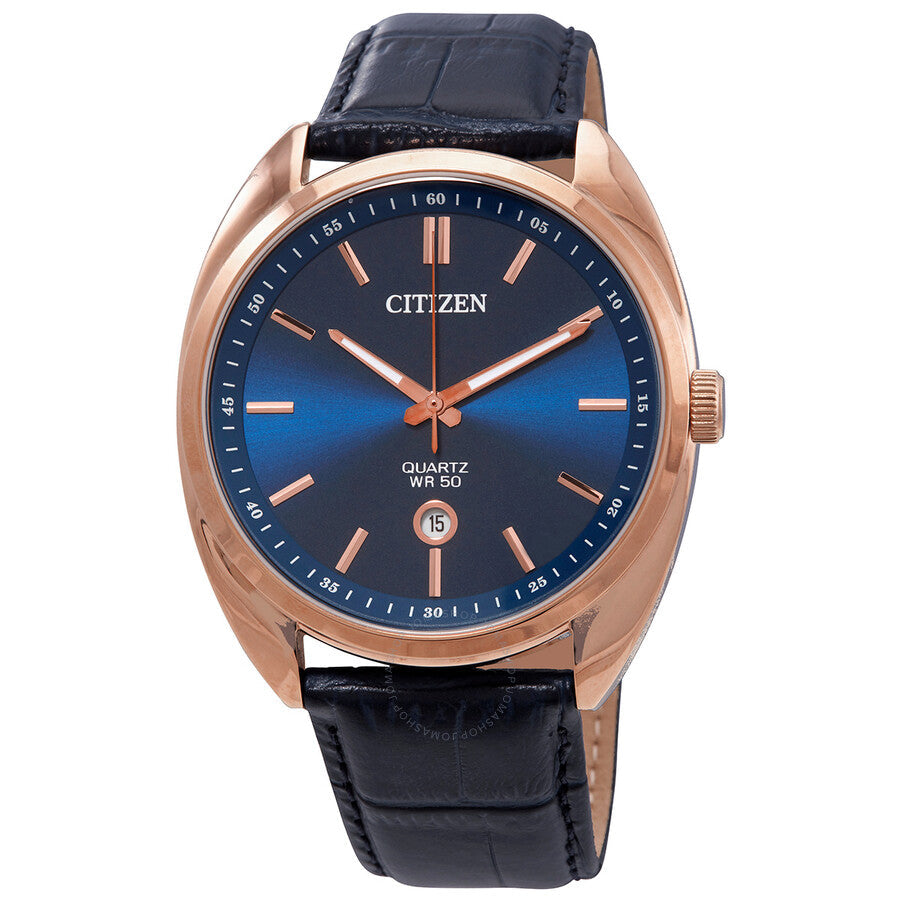 Citizen Quartz Blue Dial Blue Leather Men's Watch BI5093-01L - The Watches Men & Co