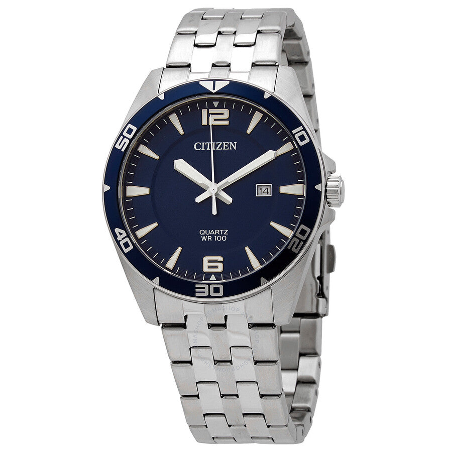 Citizen Quartz Blue Dial Stainless Steel Men's Watch BI5058-52L - The Watches Men & Co