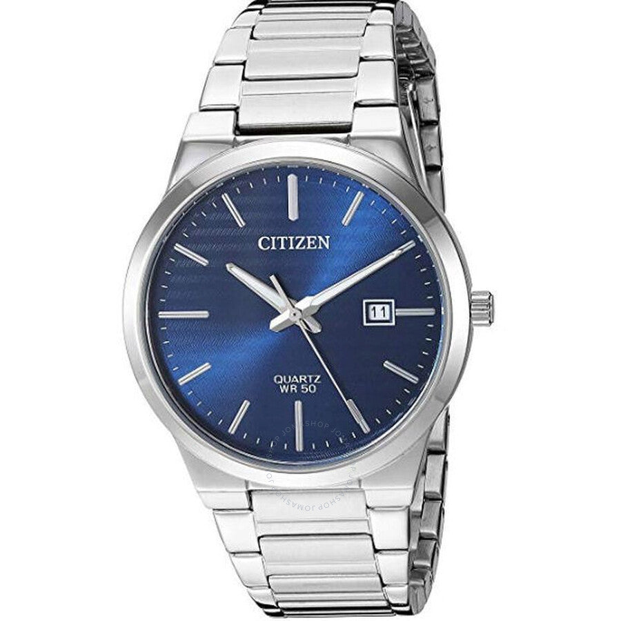 Citizen Quartz Blue Dial Stainless Steel Men's Watch BI5060-51L - The Watches Men & Co