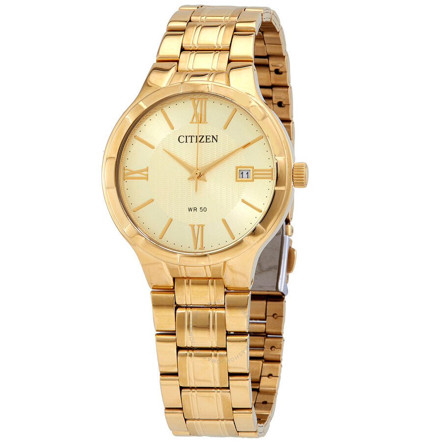 Reloj Citizen de cuarzo con esfera de champán y tono dorado amarillo para hombre BI5022-50P
