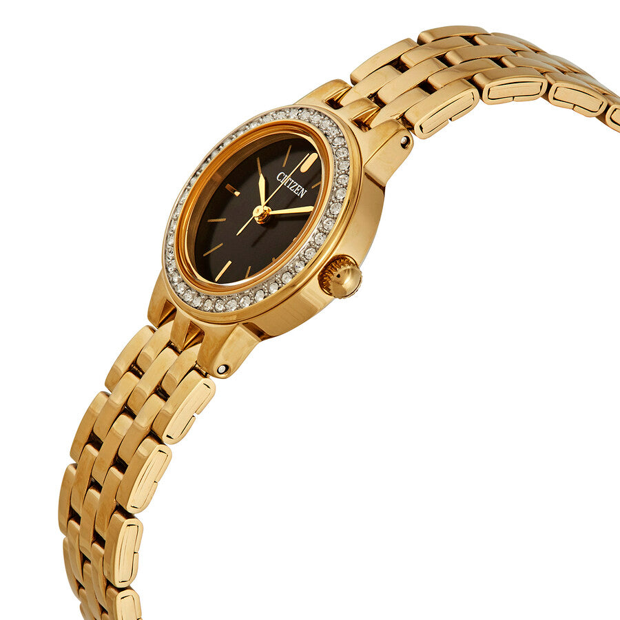 Citizen Quartz Crystal Black Dial Ladies Watch EJ6102-56E