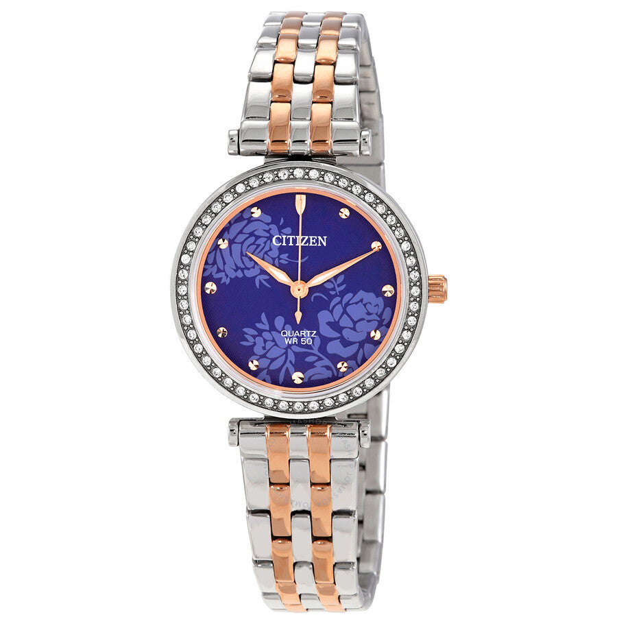Citizen Quartz Crystal Blue Dial Ladies Watch ER0218-53L - The Watches Men & Co