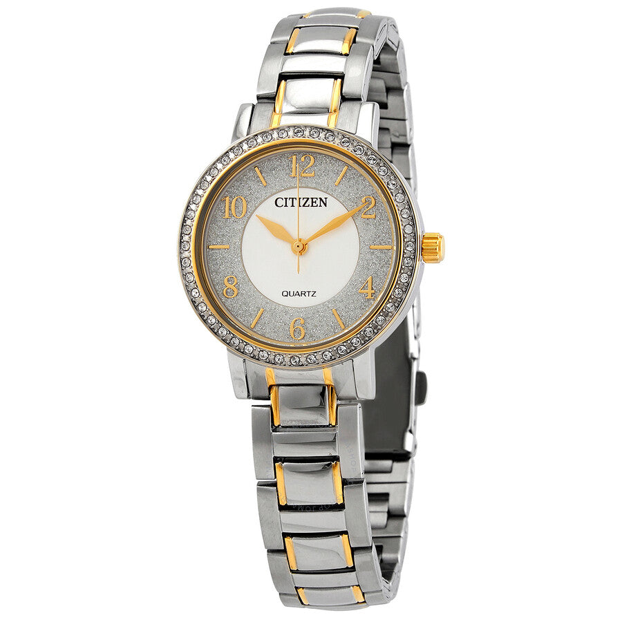 Citizen Quartz Crystal Glitter Dial Ladies Watch EL3044-54A - The Watches Men & Co