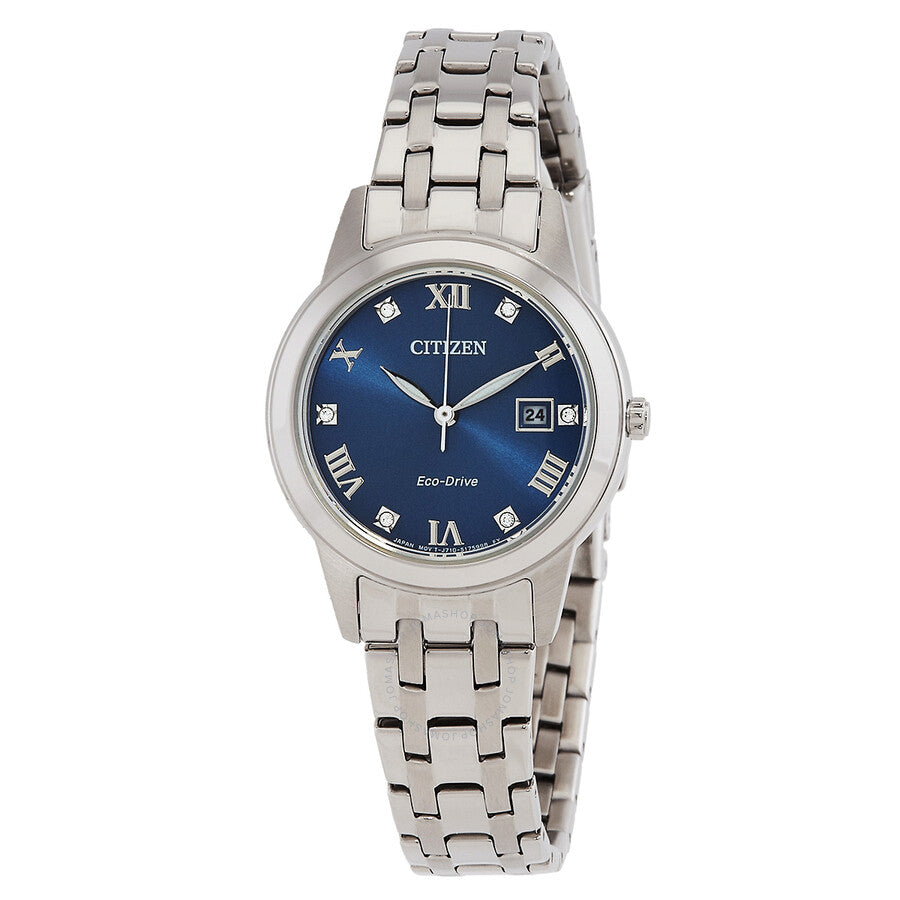 Citizen Quartz Diamond Blue Dial Ladies Watch FE1240-57L - The Watches Men & Co