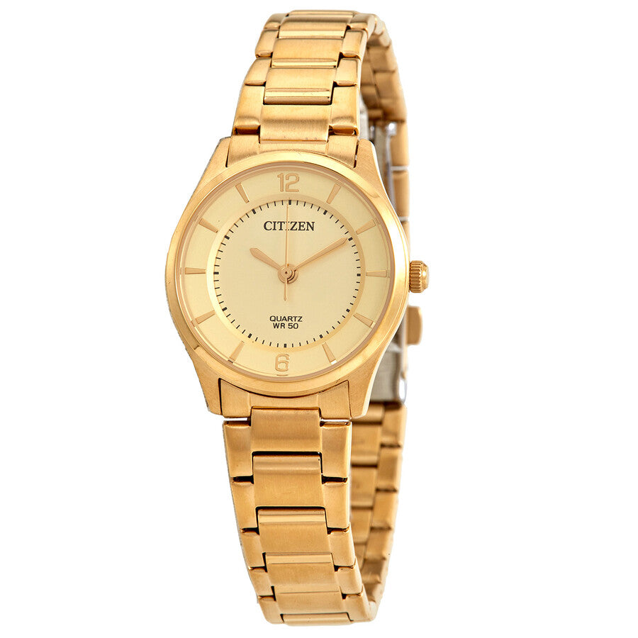 Citizen Quartz Gold Dial Ladies Watch ER0203-85P - The Watches Men & Co