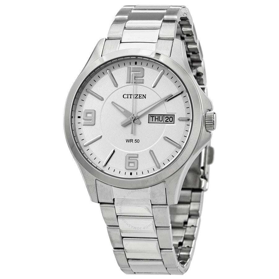 Citizen Quartz Silver Dial Stainless Steel Men's Watch BF2001-55A - The Watches Men & Co