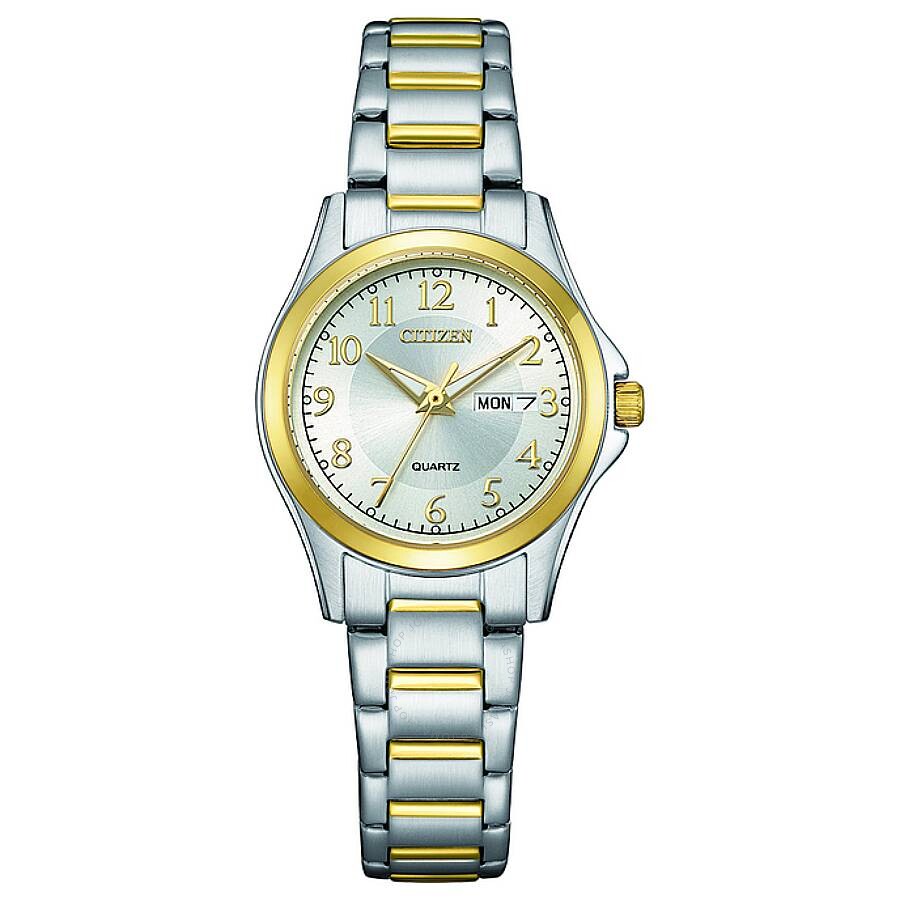 Citizen Quartz Silver Dial Two-Tone Ladies Watch EQ0614-52B - The Watches Men & Co