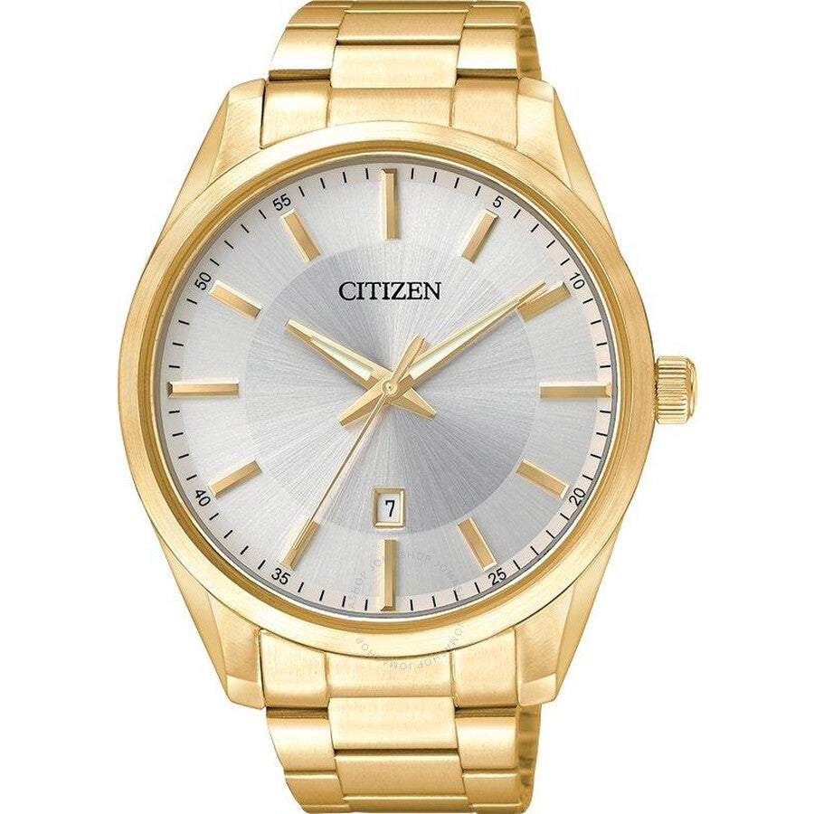 Citizen Quartz Silver Dial Yellow Gold-tone Men's Watch BI1032-58A - The Watches Men & Co