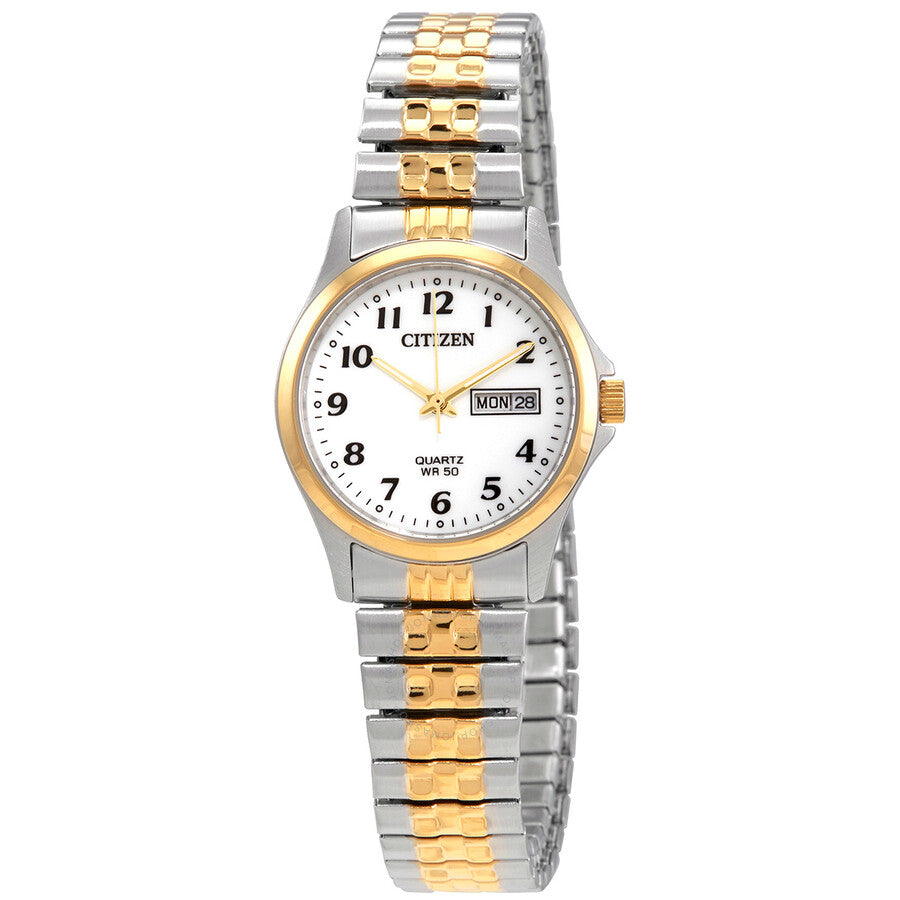 Citizen Quartz White Dial Stainless Steel Expansion Ladies Watch EQ2004-95A - The Watches Men & Co