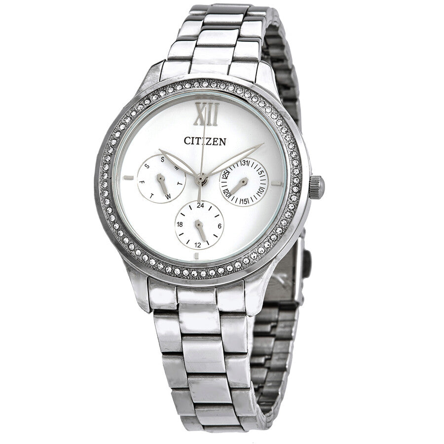 Reloj Citizen de cuarzo con esfera blanca y acero inoxidable para mujer ED8150-53A