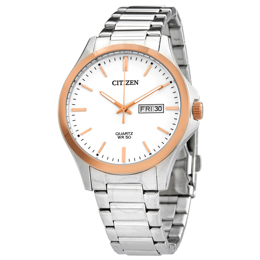 Citizen Quartz White Dial Stainless Steel Men's Watch BF2006-86A - The Watches Men & Co