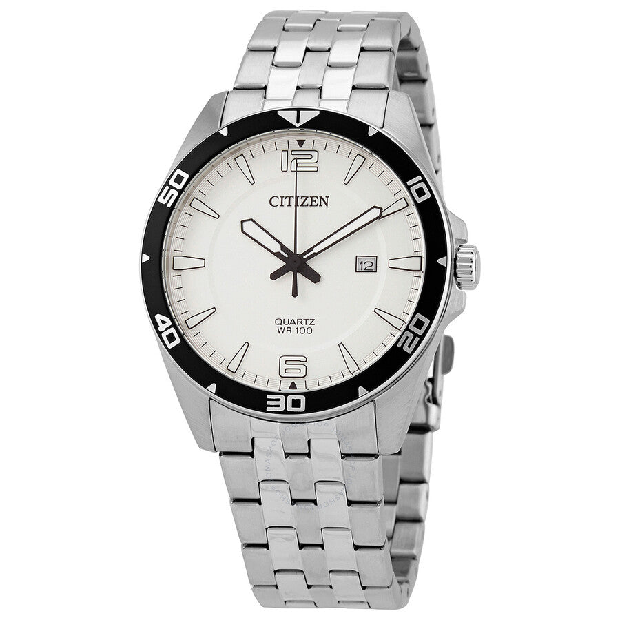 Citizen Quartz White Dial Stainless Steel Men's Watch BI5051-51A - The Watches Men & Co