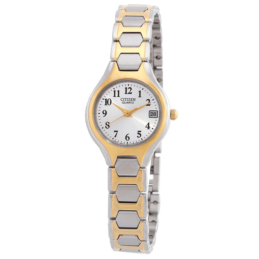 Citizen Quartz White Dial Two-Tone Ladies Watch EU2254-51A - The Watches Men & Co