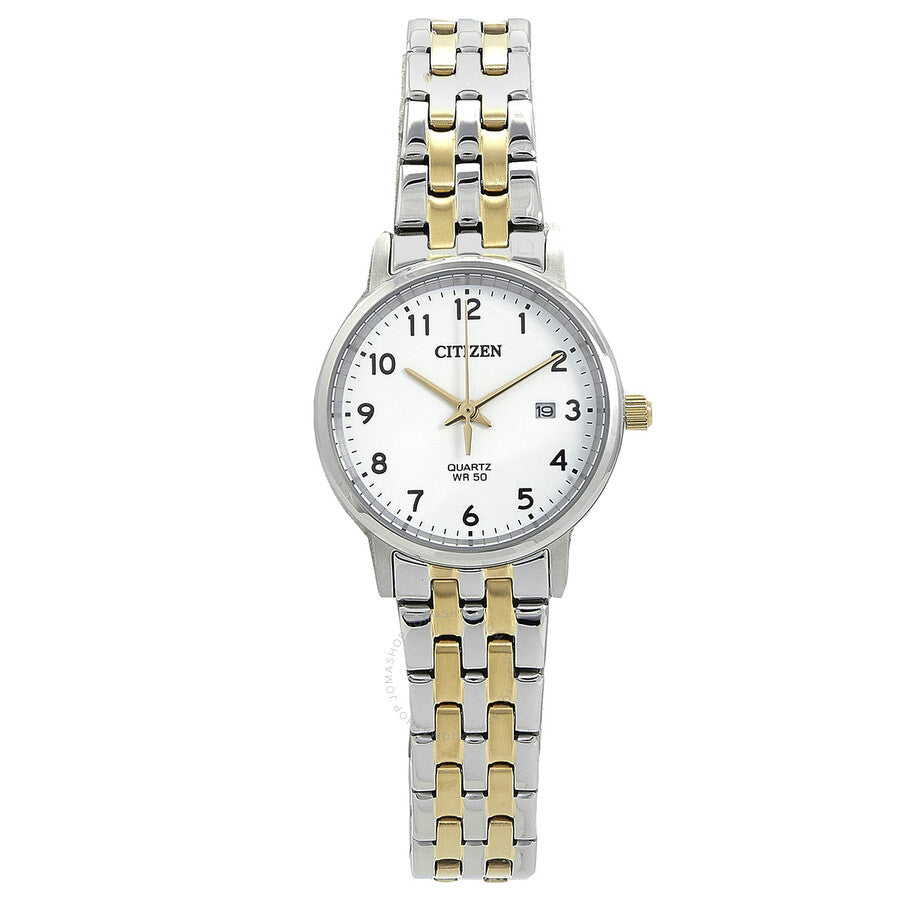 Citizen Quartz White Dial Two-tone Ladies Watch EU6096-58A - The Watches Men & Co
