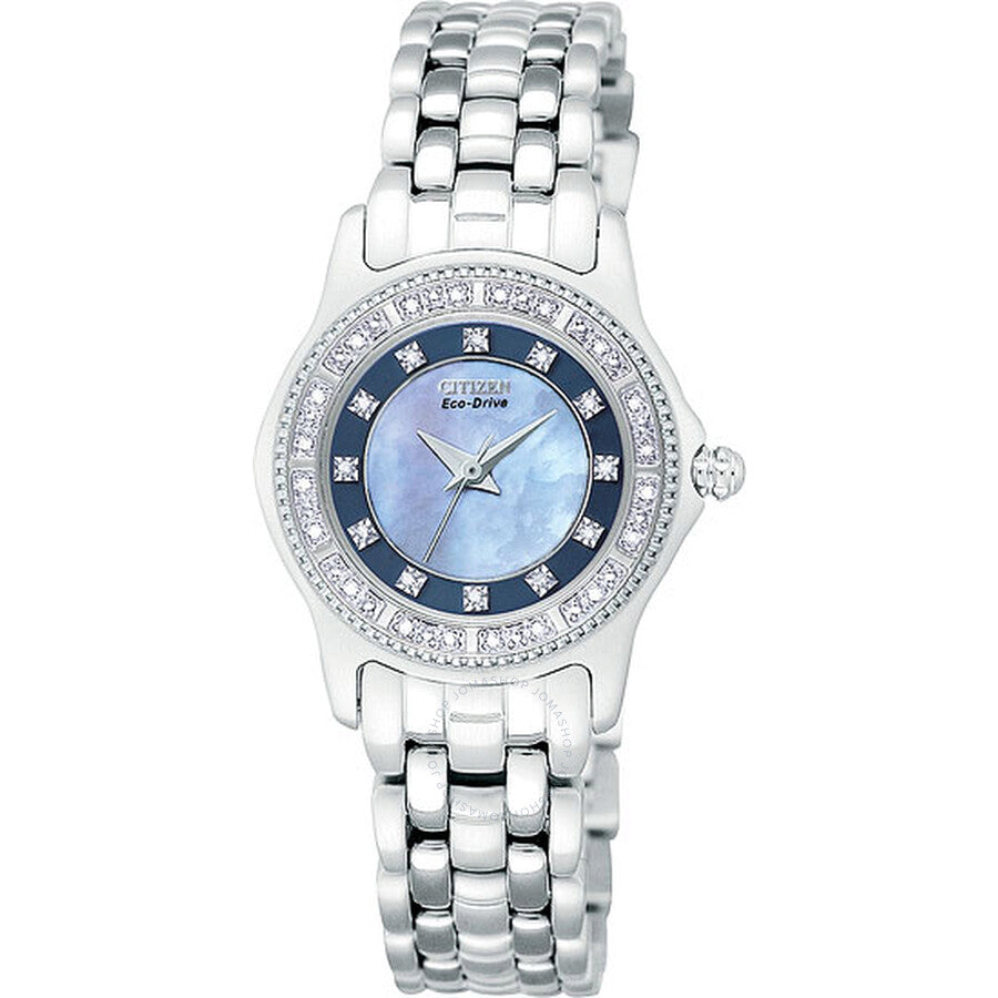 Citizen Riega Diamond Steel Ladies Watch EP5630-55Y - The Watches Men & Co
