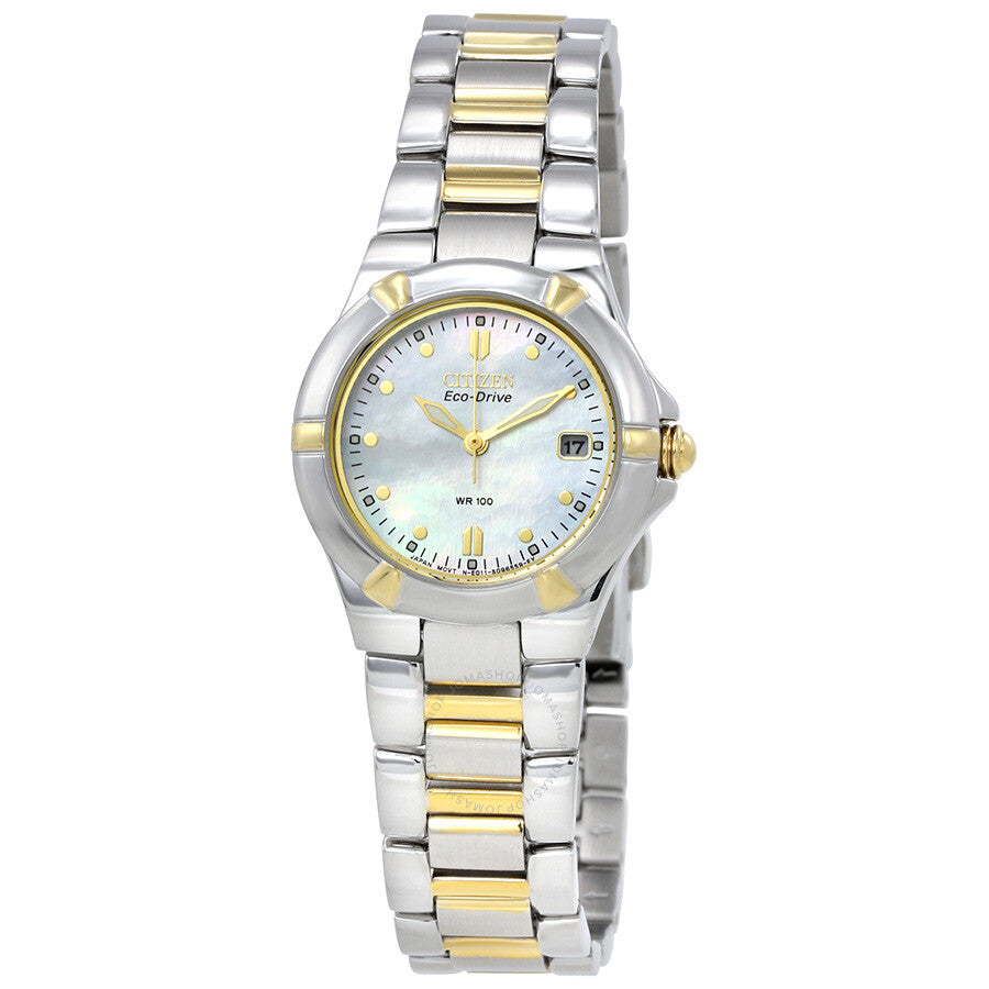 Citizen Riva Eco-Drive Mother of Pearl Two-tone Ladies Watch EW1534-57D - The Watches Men & Co