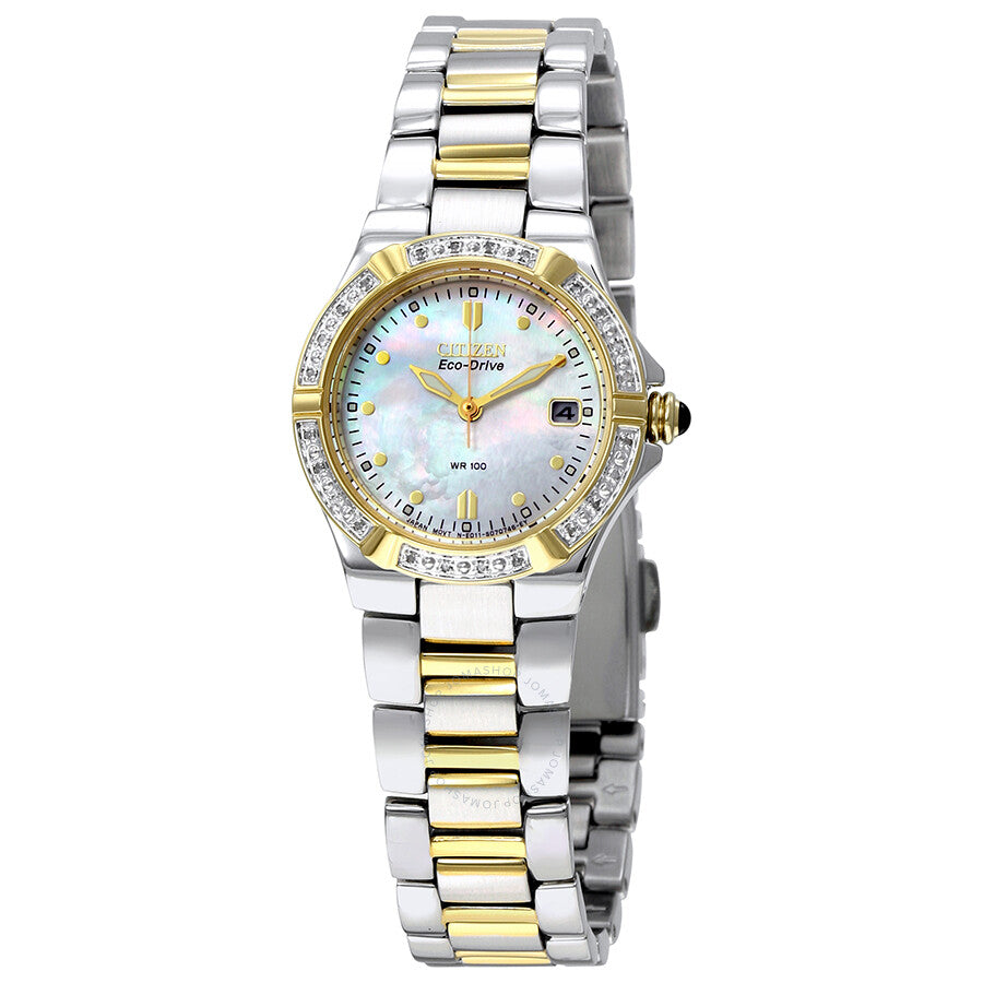 Citizen Riva Mother of Pearl Dial Two-tone Ladies Watch EW0894-57D
