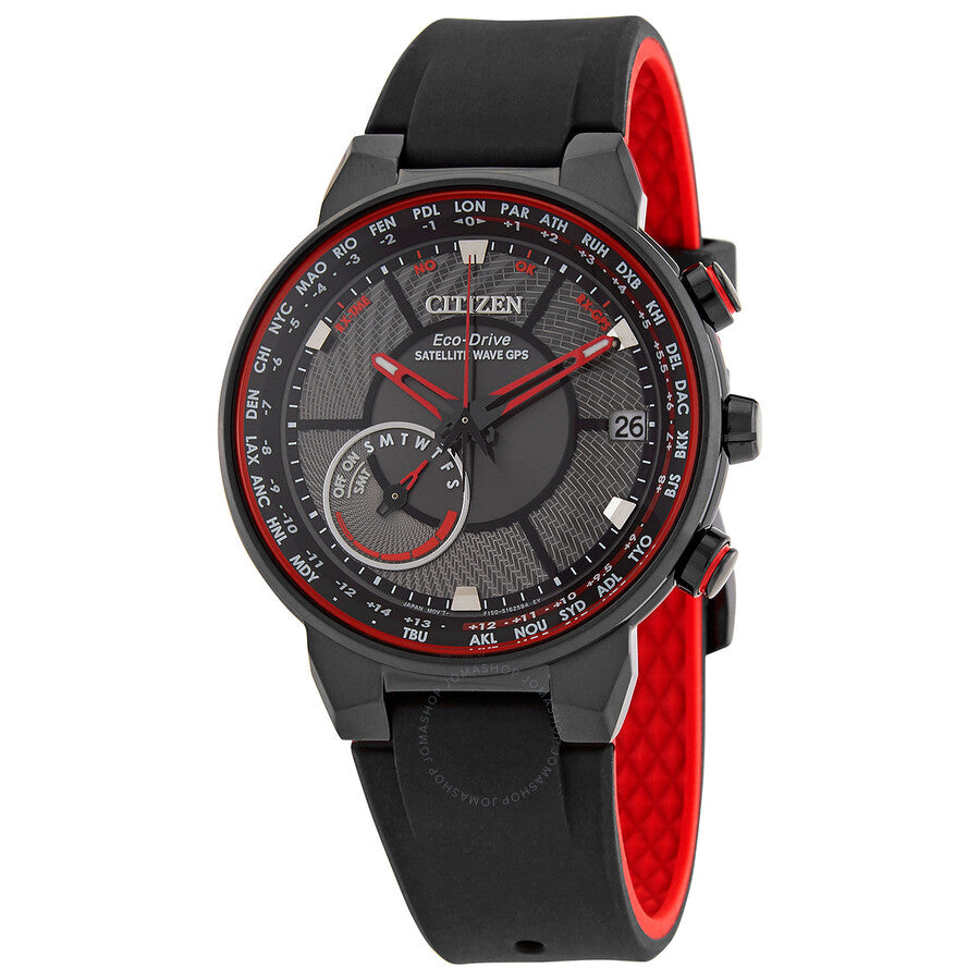 Citizen Satellite World Time Eco-Drive Black Dial Men's Watch CC3079-11E - The Watches Men & Co