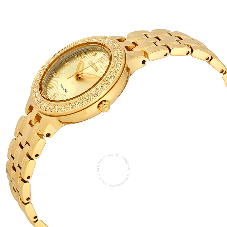 Citizen Silhouette Cristal Eco-Drive Champán Dial Damas Reloj FE2082-51P