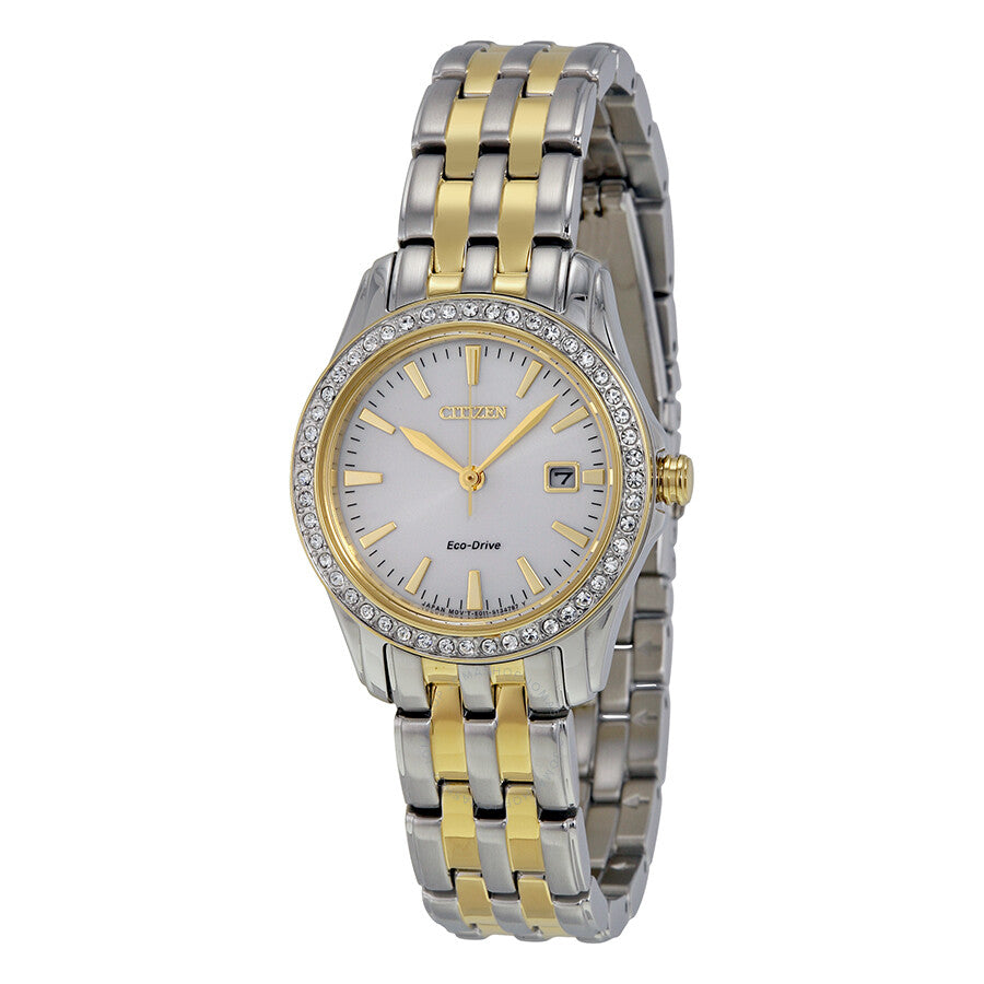 Citizen Silhouette Crystal Silver Dial Eco-Drive Ladies Watch EW1908-59A