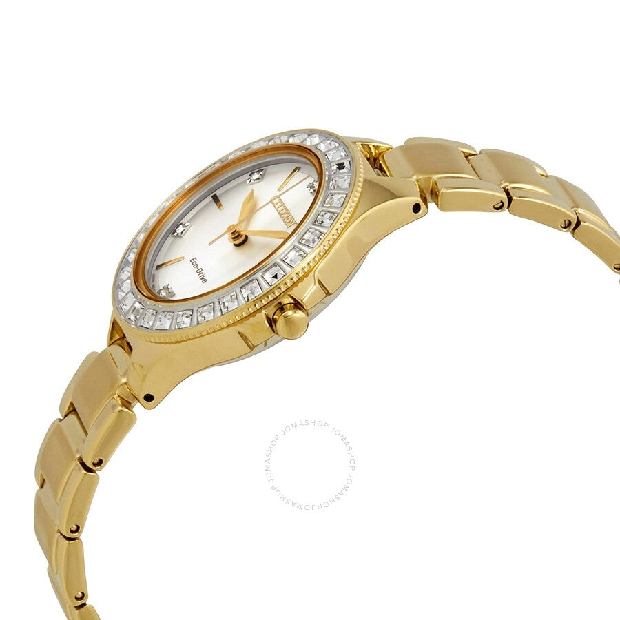 Citizen Silhouette Crystal Silver Dial Gold-tone Men's Watch FE1192-58A