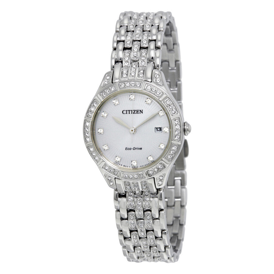 Citizen Silhouette Crystal Silver Dial Ladies Watch EW2320-55A