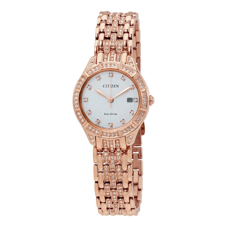 Citizen Silhouette Crystal Silver Dial Ladies Crystal Watch EW2323-57A - The Watches Men & Co