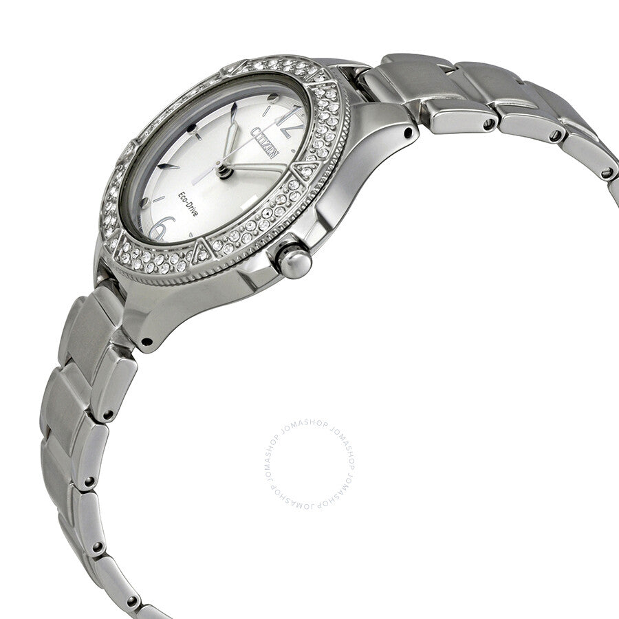 Citizen Silhouette Crystal Silver Dial Ladies Watch FE1160-54A
