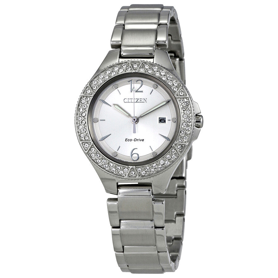 Citizen Silhouette Crystal Silver Dial Ladies Watch FE1160-54A