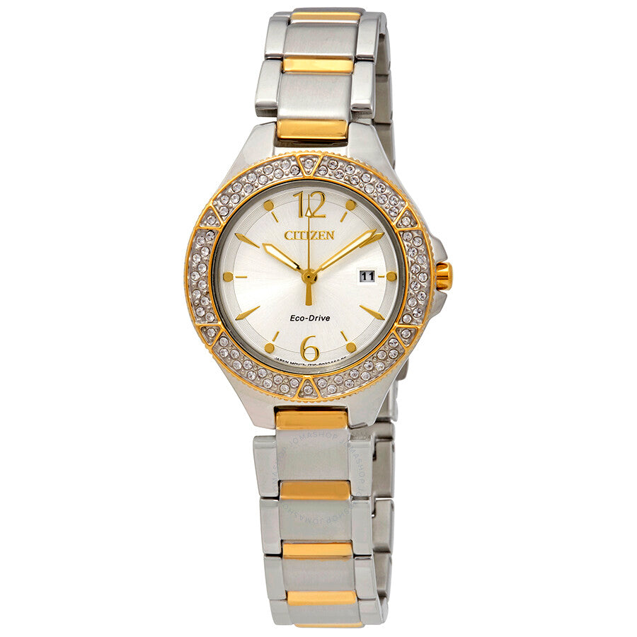 Citizen Silhouette Crystal Silver Dial Ladies Watch FE1164-53A - The Watches Men & Co